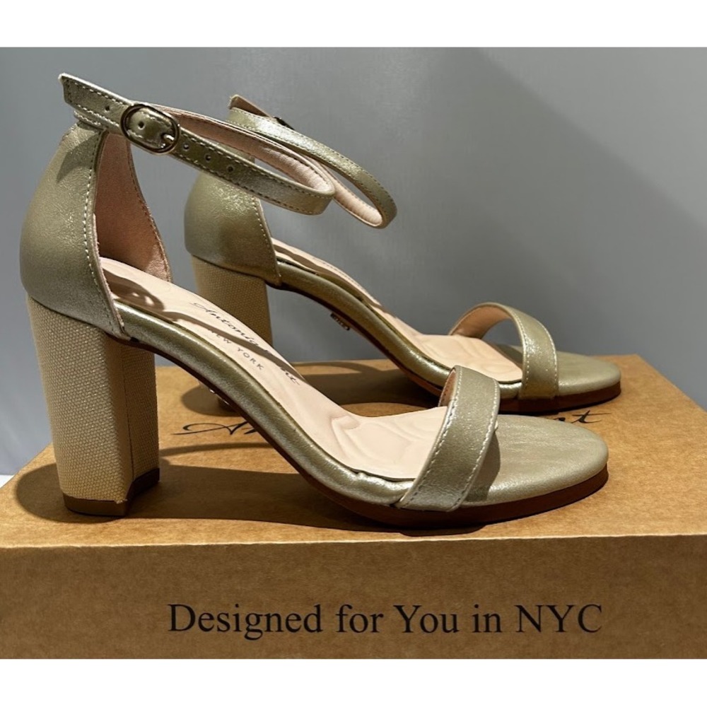 Antonia Saint Tina Party Block Heel Gold Metallic, Size 5 - Picture 4 of 8